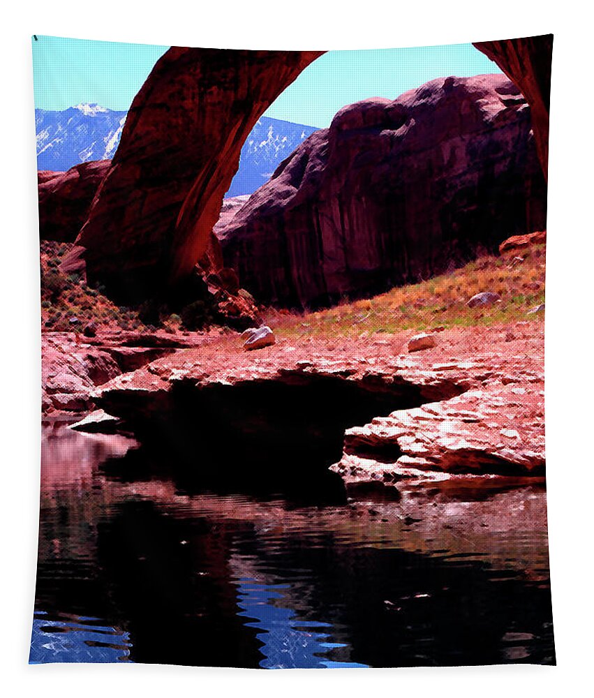 Rainbow Bridge National Monument Tapestry featuring the photograph Rainbow Bridge Reflection by Thomas R Fletcher