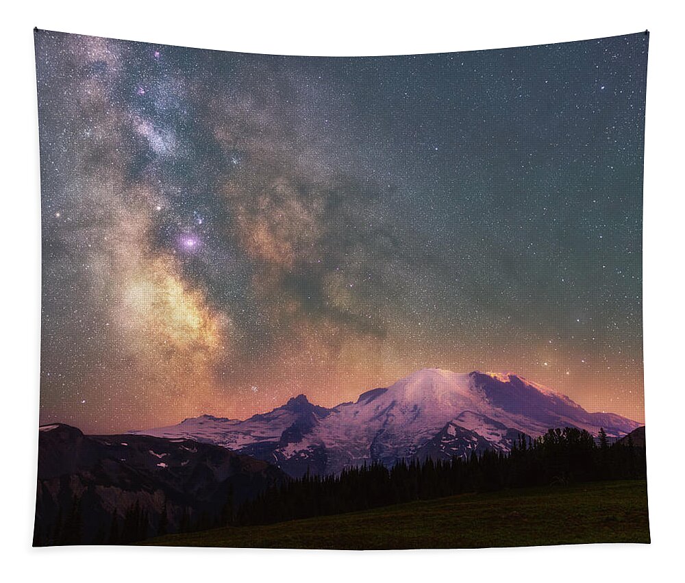 Mount Rainier Tapestry featuring the photograph Rainier's Majesty by Darren White