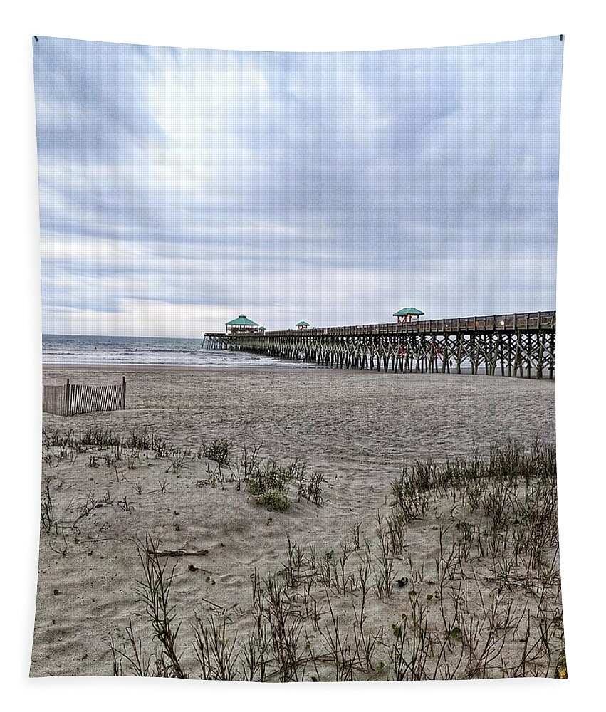 Cloudy Tapestry featuring the photograph Rainy Beach Day by Portia Olaughlin