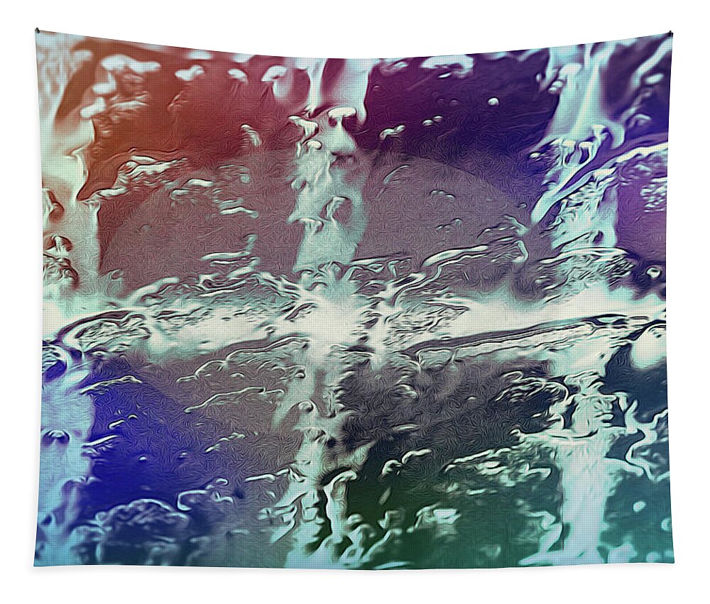 Windows Tapestry featuring the photograph Rainy Window Abstract by Cathy Kovarik