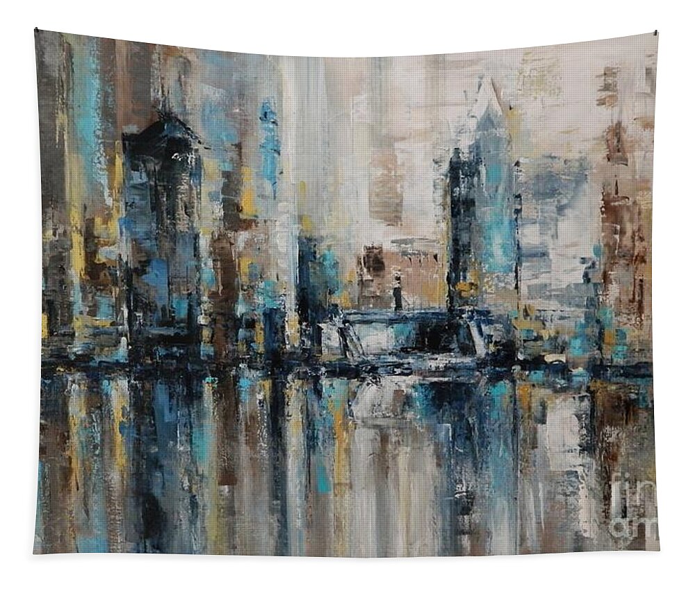 Raleigh Tapestry featuring the painting Raleigh on the Rise by Dan Campbell