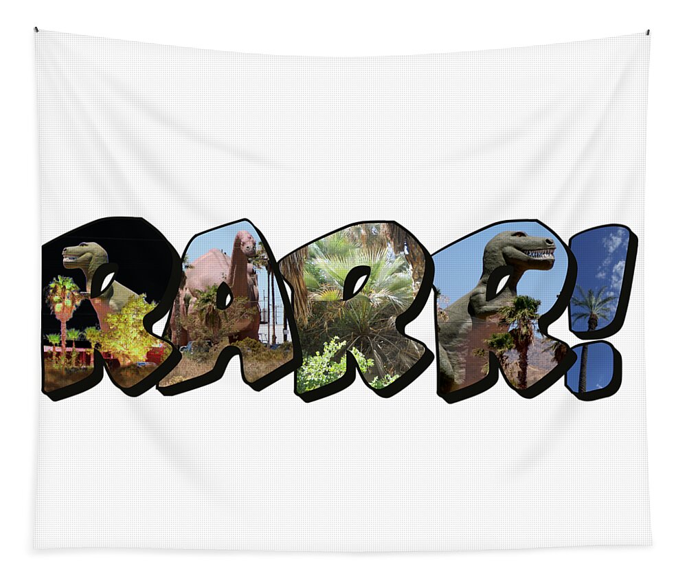 Large Letter Tapestry featuring the photograph RARR Big Letter Dinosaurs by Colleen Cornelius