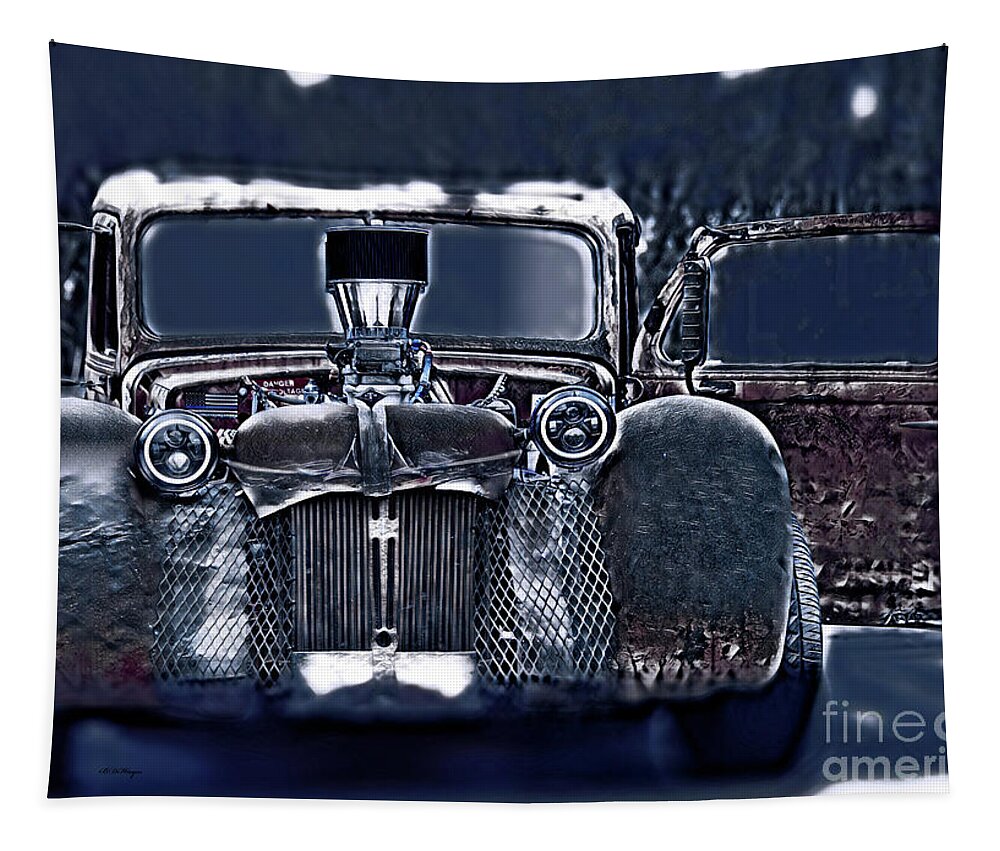 Cars Tapestry featuring the mixed media Rat-Rod by DB Hayes