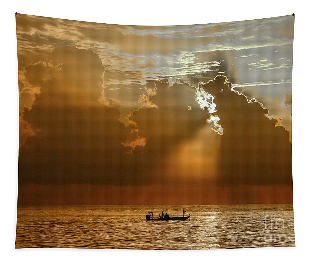 Sun Sunrise Tapestry featuring the photograph Rays Light the Way by Tom Claud