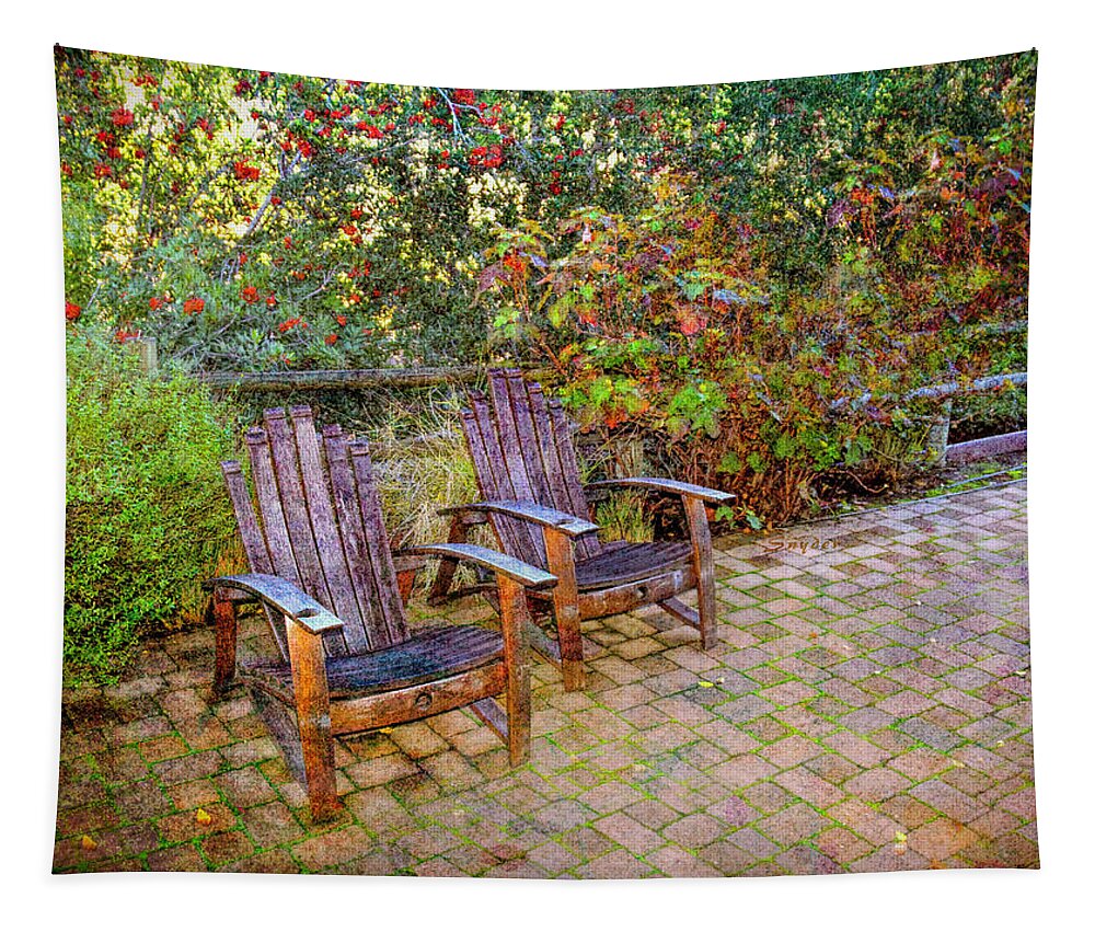 Red Brick Patio Tapestry featuring the photograph Red Brick Patio by Floyd Snyder