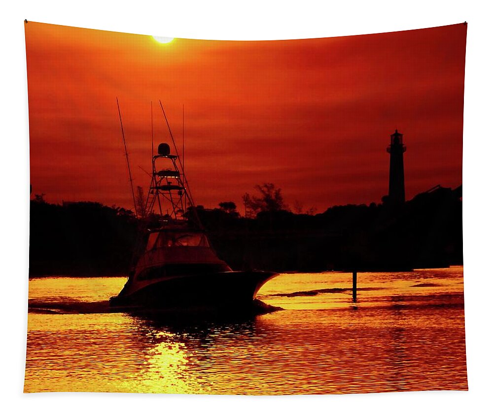 Jupiter Tapestry featuring the photograph Red Sky by Steve DaPonte