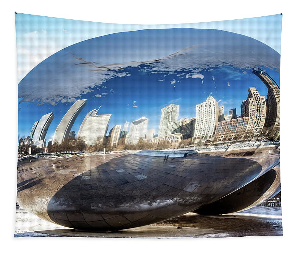 Chicago Tapestry featuring the photograph Reflecting Bean by Framing Places