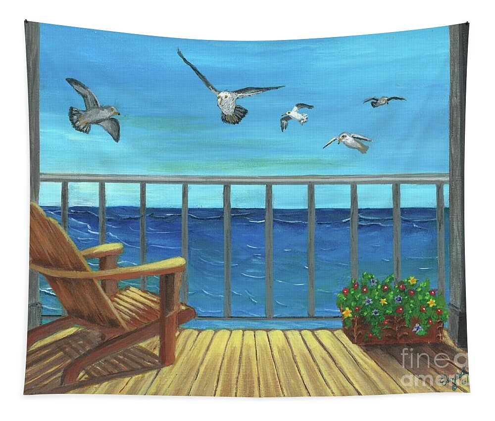 Beach Cottage Tapestry featuring the painting Relaxing at Emerald Isle by Elizabeth Mauldin