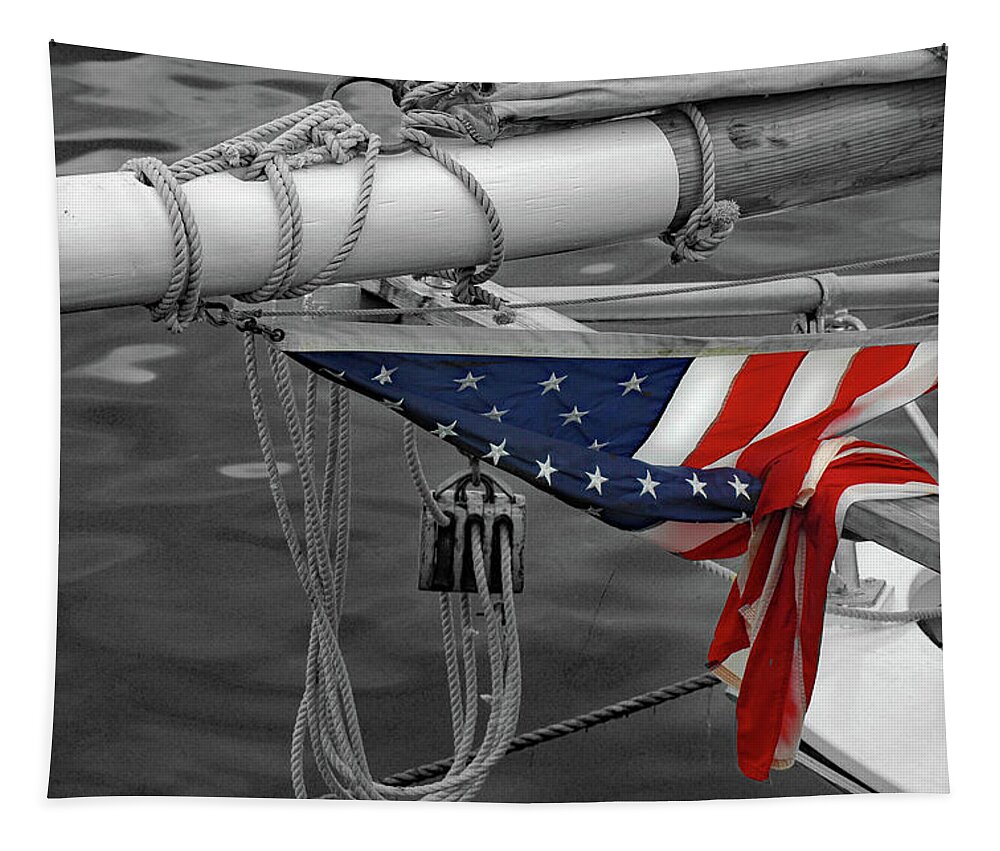 Flag Tapestry featuring the photograph Resting Flag by Jerry Griffin