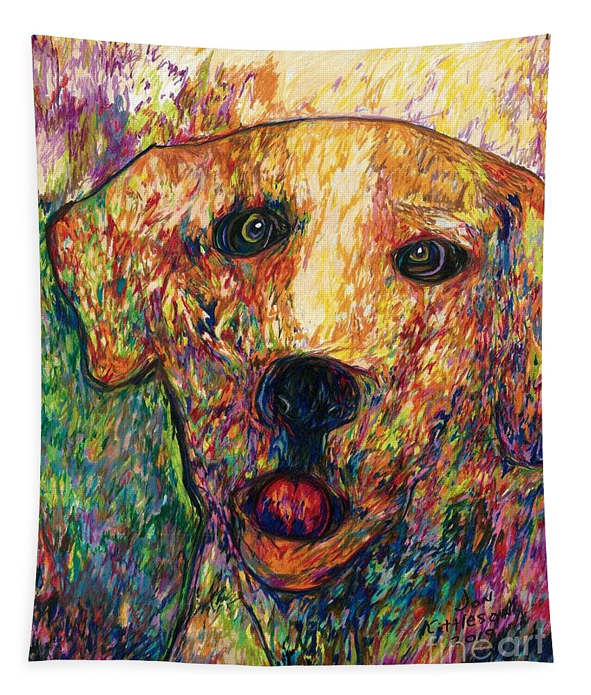 #dogs #dogsofinstagram #dog #dogstagram #puppy #doglover #dogoftheday #instadog #doglovers #doglife #pets #love #puppylove #puppies #pet #puppiesofinstagram #dogsofinsta #cute #instagram #of #petsofinstagram #dogslife #doggo #animals #ilovemydog #cats #doglove #petstagram #dogphotography #cutedogs Tapestry featuring the drawing Rev by Jon Kittleson