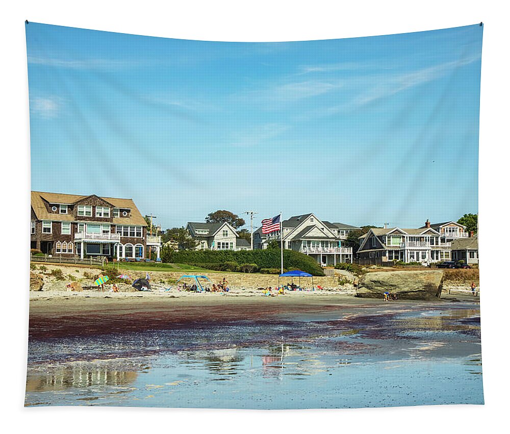 Estock Tapestry featuring the digital art Rhode Island, Newport, Atlantic Beach Waterfront by Lumiere