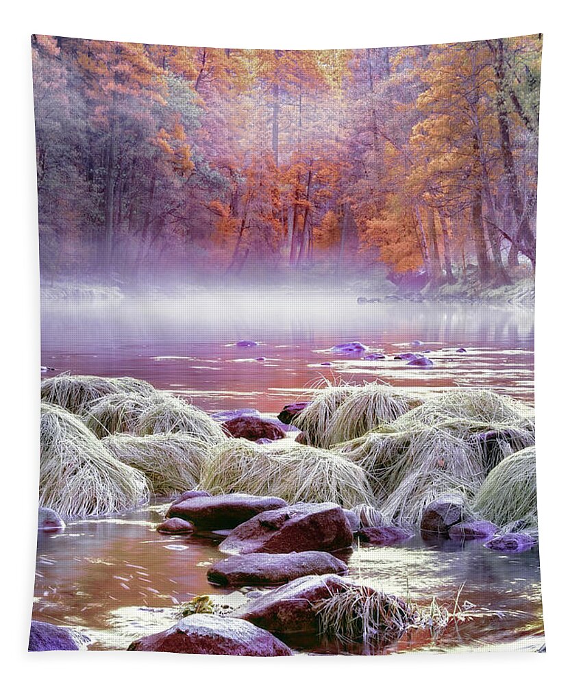 Yosemite Tapestry featuring the photograph River in Yosemite by Jon Glaser