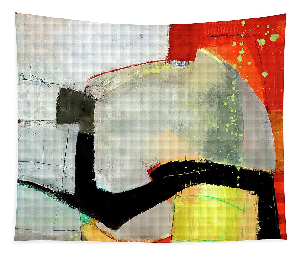 Abstract Art Tapestry featuring the painting Rock Bottom Rising by Jane Davies