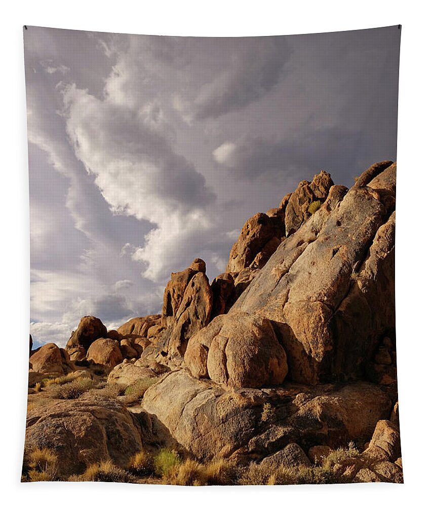 Alabama Hills Tapestry featuring the photograph Rock Formations In The Alabama Hills by Theodore Clutter