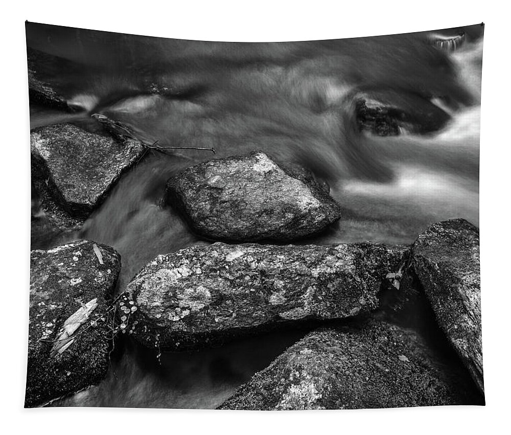 Rocks Tapestry featuring the photograph Rocks in Stream Study 1 by Lindsay Garrett