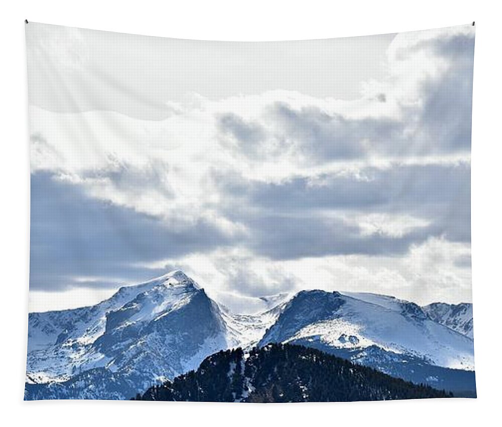 Rocky Mountains Tapestry featuring the photograph Rocky Mountain Peaks by Dorrene BrownButterfield