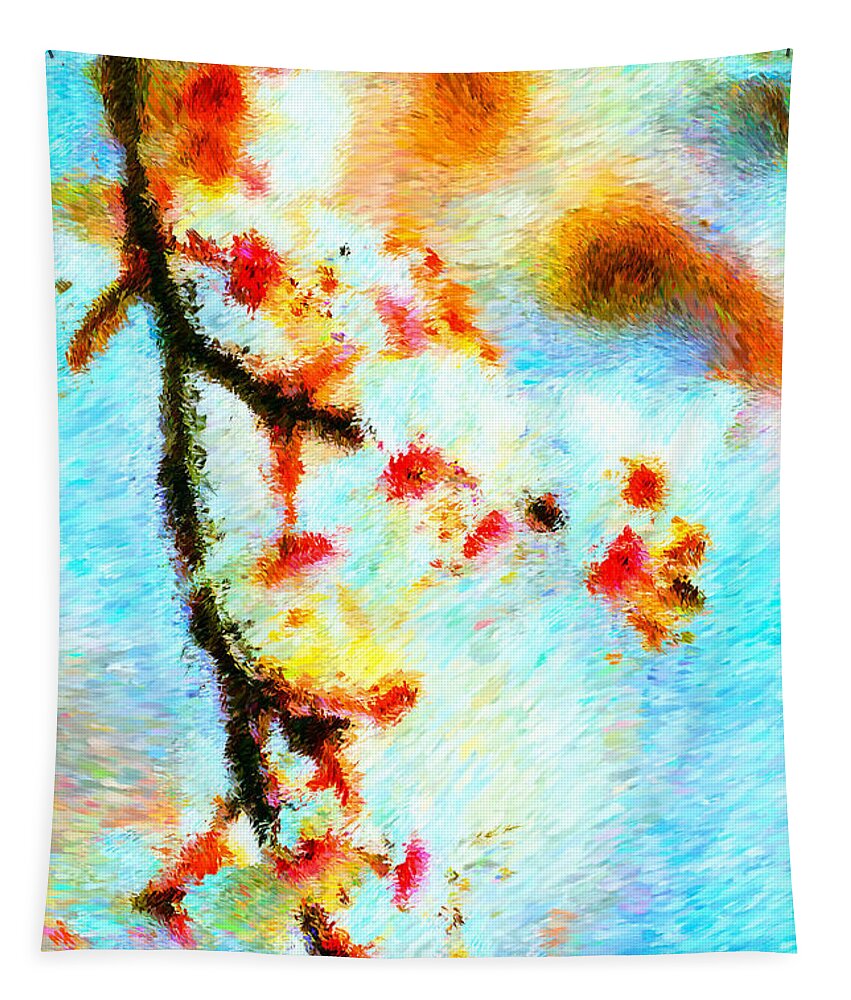 Rocky Water Under Branch. Joy Watson Tapestry featuring the photograph Rocky Water Under Branch by Joy Watson
