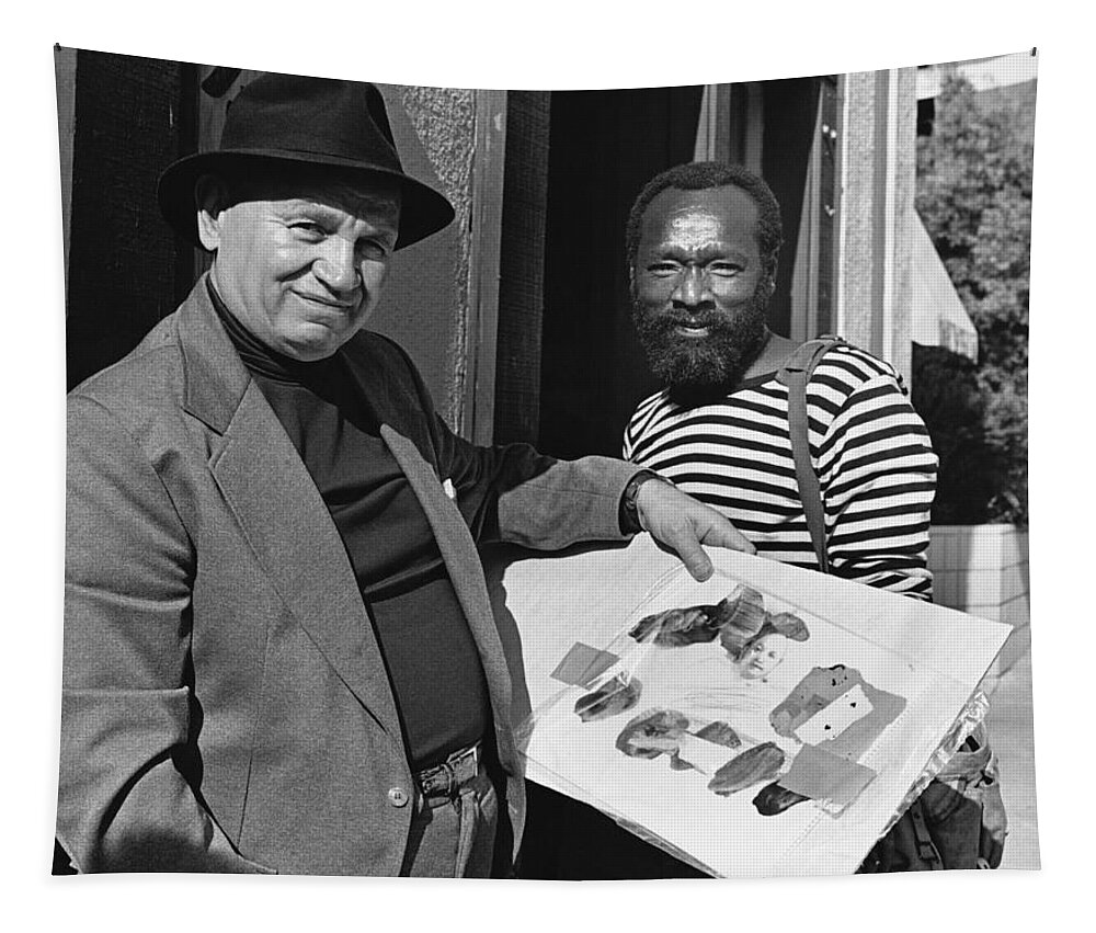 Art Tapestry featuring the photograph Romare Bearden & Raymond Saunders by Kathy Sloane