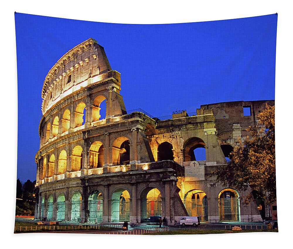 Estock Tapestry featuring the digital art Rome, The Coliseum, Italy by Photobank