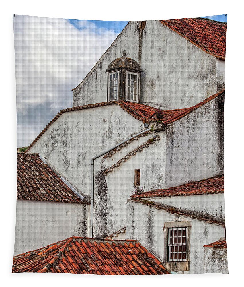Obidos Tapestry featuring the photograph Rooftops of Obidos by David Letts