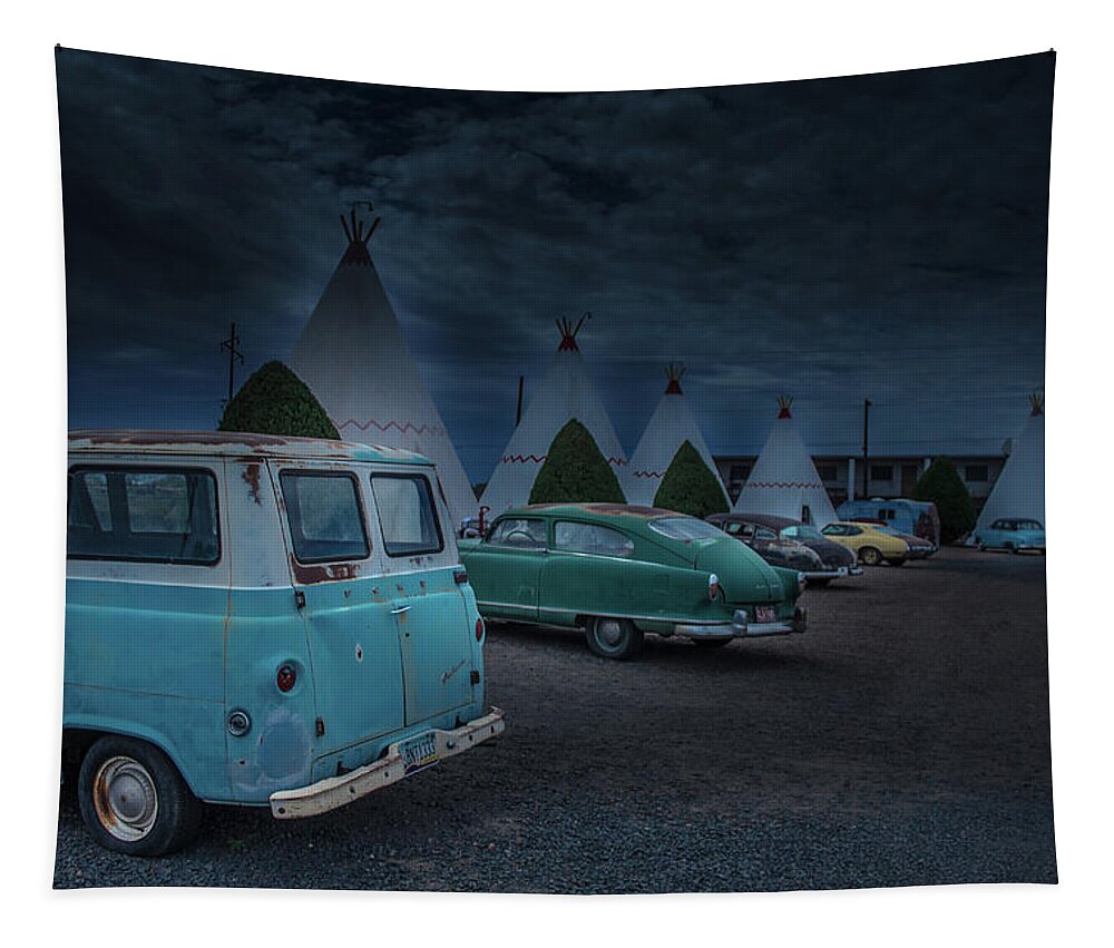 Route Tapestry featuring the photograph Route66 Tipi's by Darrell Foster
