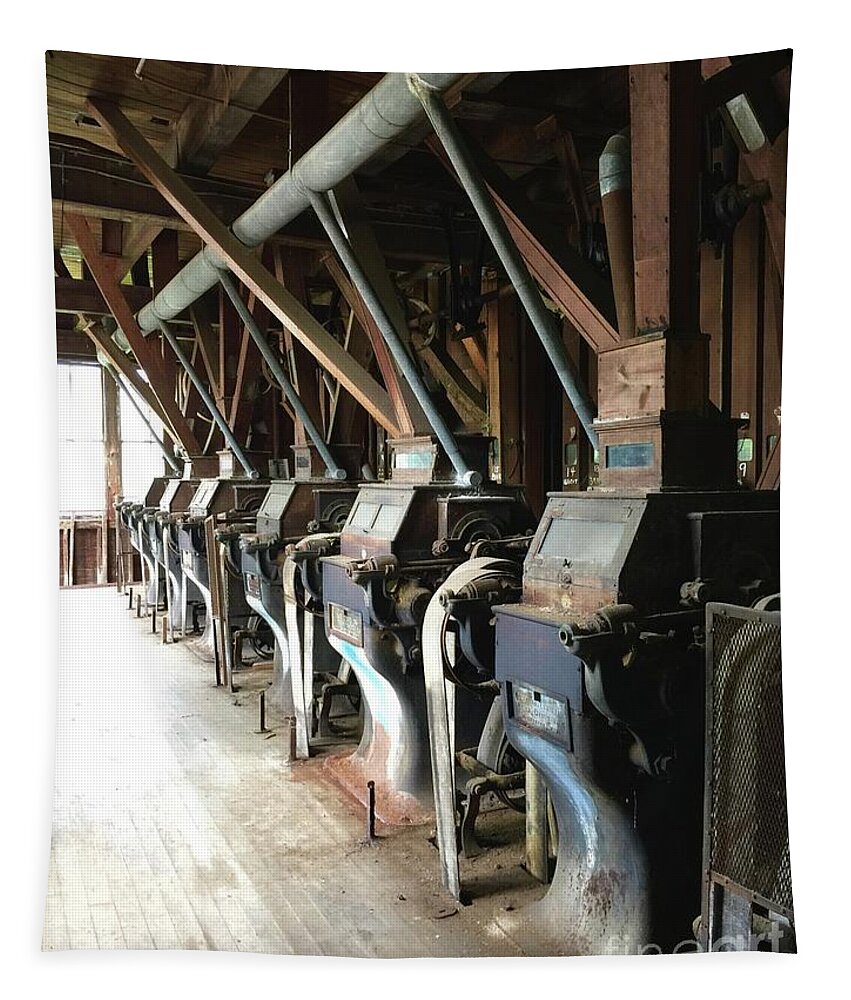 Patterson Milling Company Tapestry featuring the photograph Row of Rollers by Megan Cohen