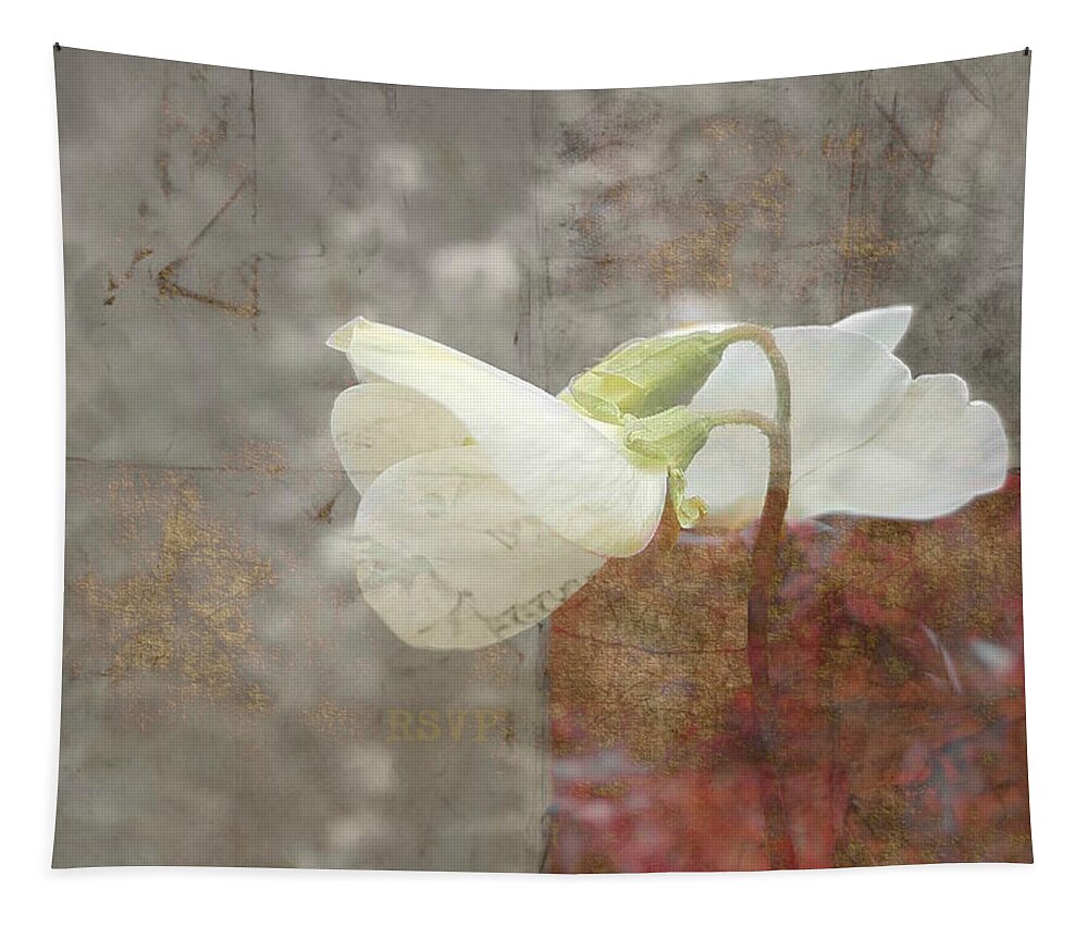 Sweet Pea Tapestry featuring the mixed media Rsvp by Paul Lovering
