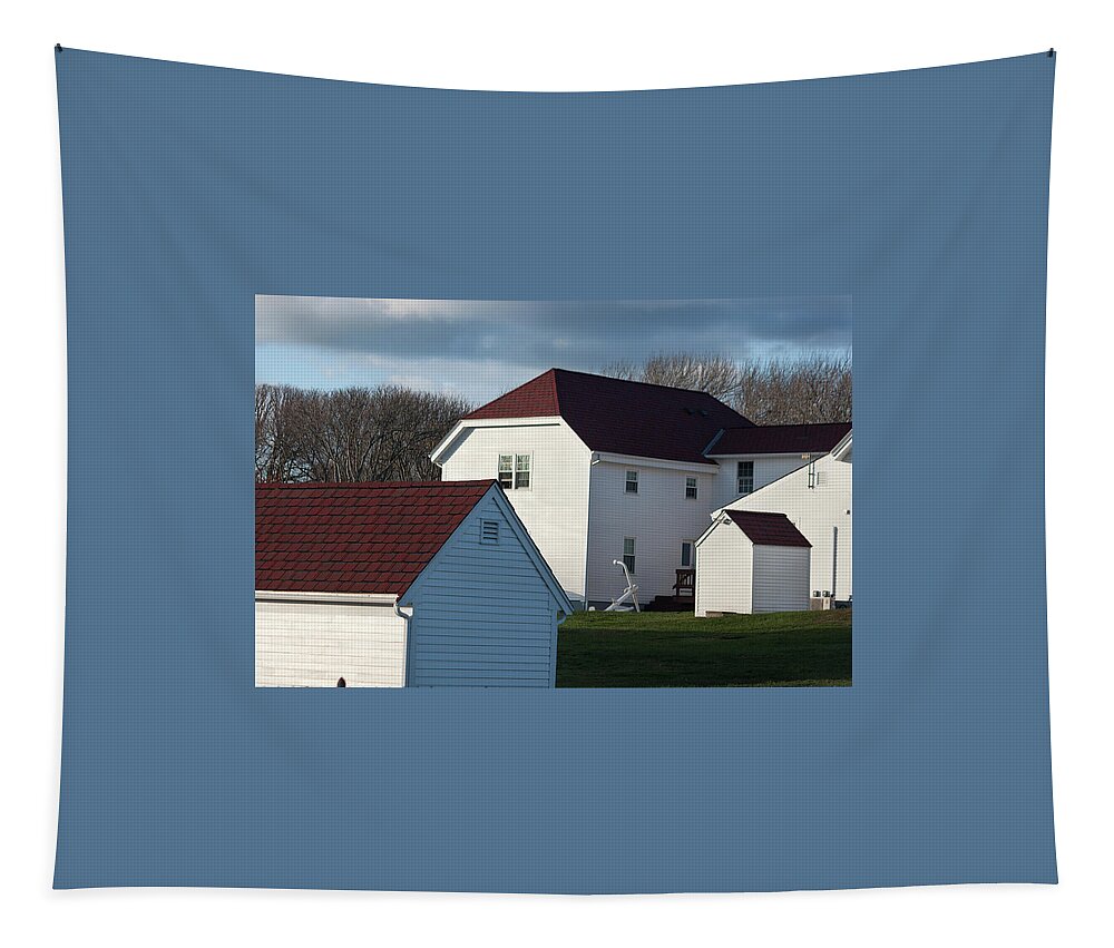 Photograph Tapestry featuring the photograph Rural New England - Ode to Wolf Kahn in Watercolor by Suzanne Gaff