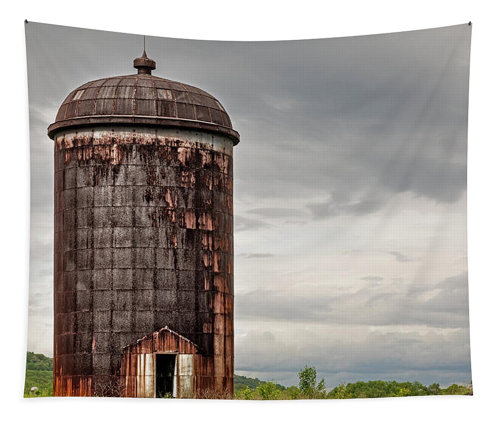 Silo Tapestry featuring the photograph Rustic Silo by Susan Candelario