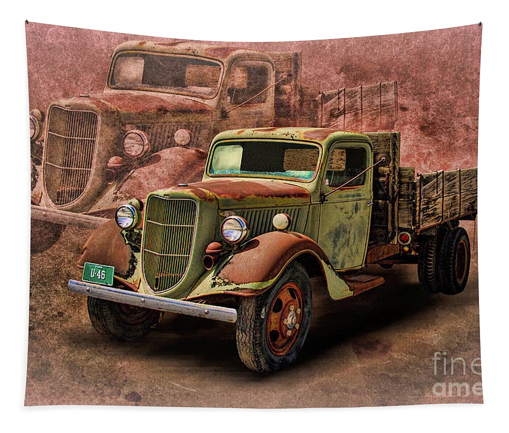 Ford Tapestry featuring the photograph Rusty Ford Farm Truck by Nick Gray