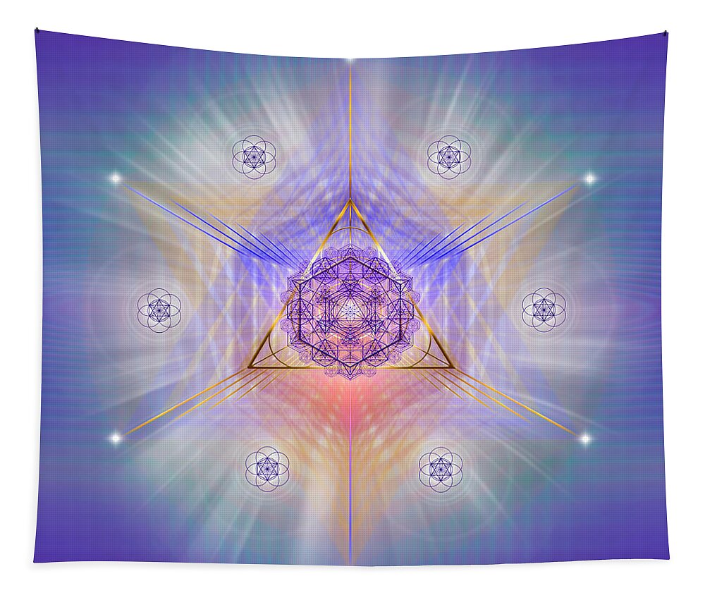 Endre Tapestry featuring the digital art Sacred Geometry 734 by Endre Balogh