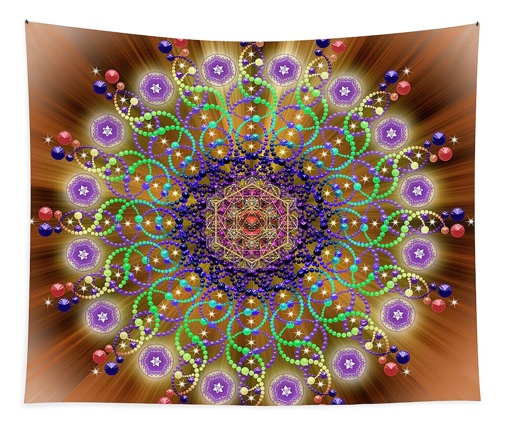 Endre Tapestry featuring the digital art Sacred Geometry 765 by Endre Balogh