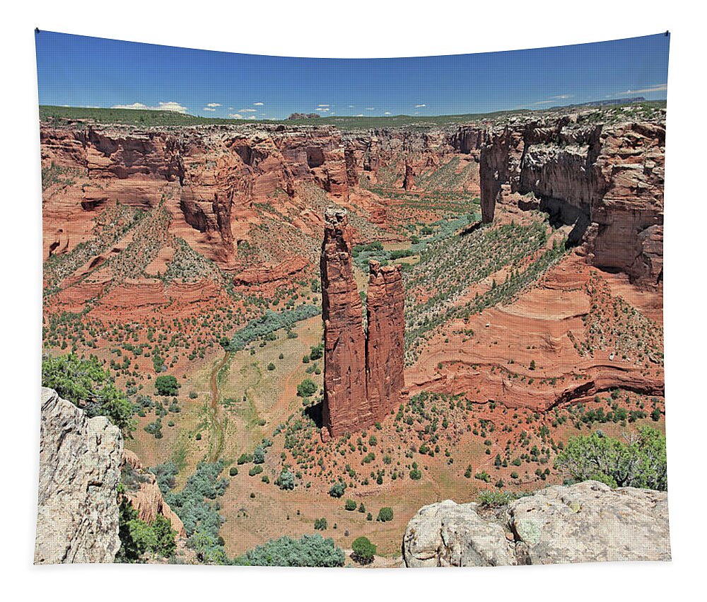 Arizona Tapestry featuring the photograph Sacred Spider Rock by Gary Kaylor