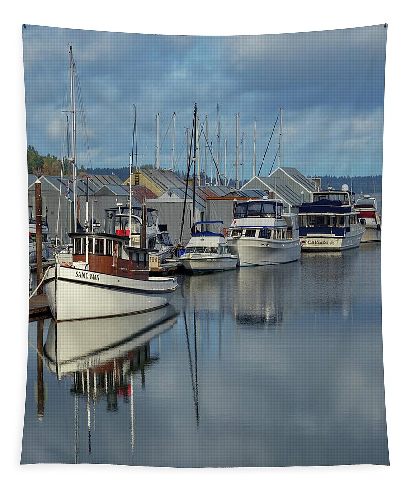 Sailboat Reflections Tapestry featuring the photograph Sailboat Reflection by Jean Noren