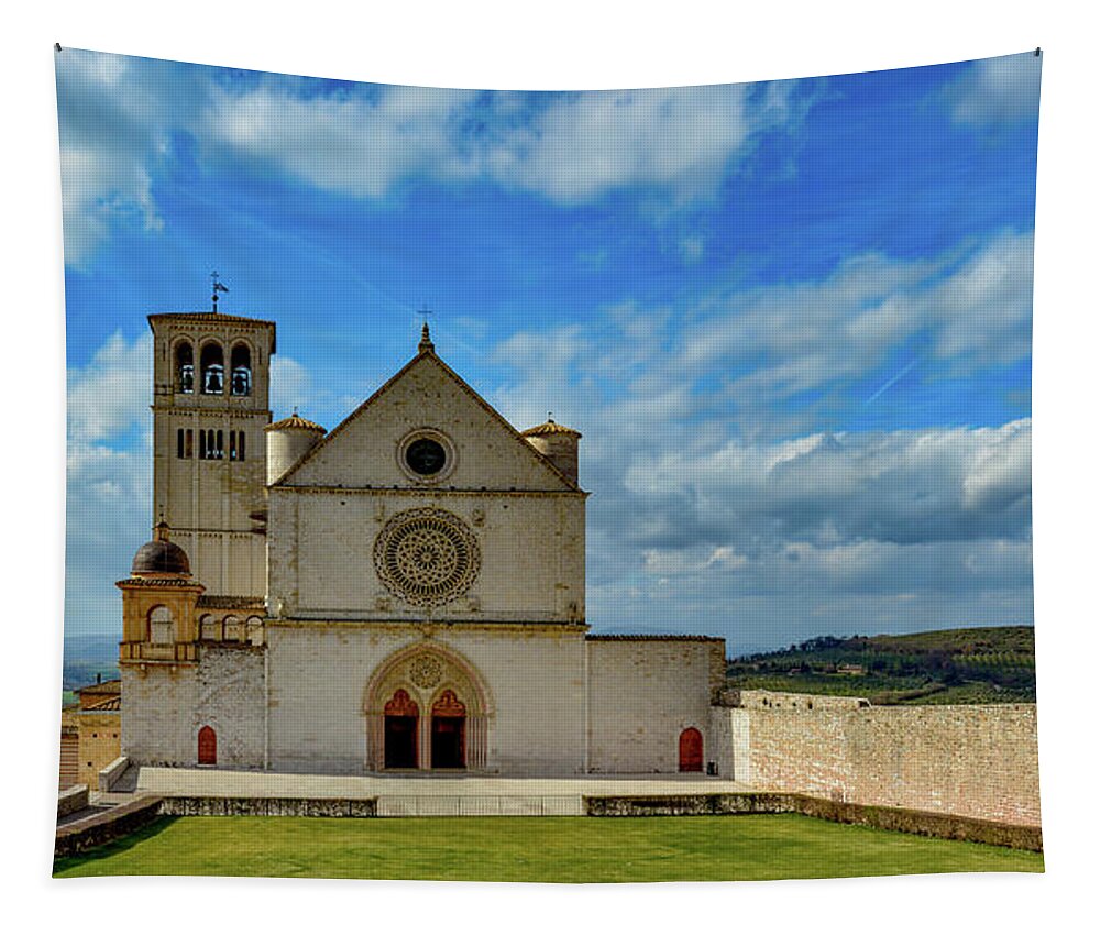 Italy Tapestry featuring the photograph Basilica of Saint Francis of Assisi by Marcy Wielfaert
