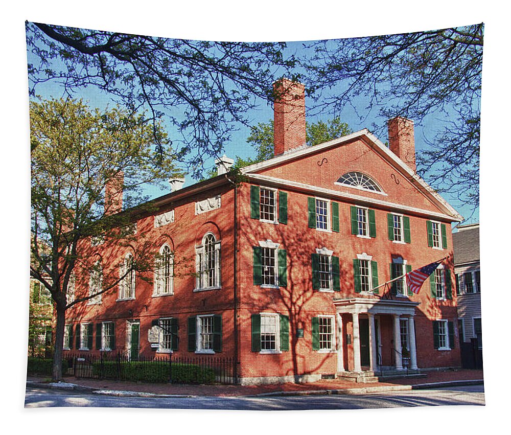 Alexander Hamilton Tapestry featuring the photograph Salem Chestnut Street - Hamilton Hall by Jeff Folger
