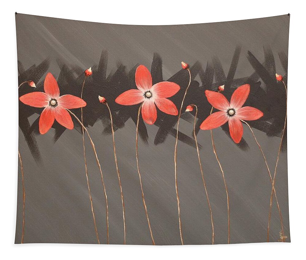 Flowers Tapestry featuring the painting Salmon Run by Berlynn
