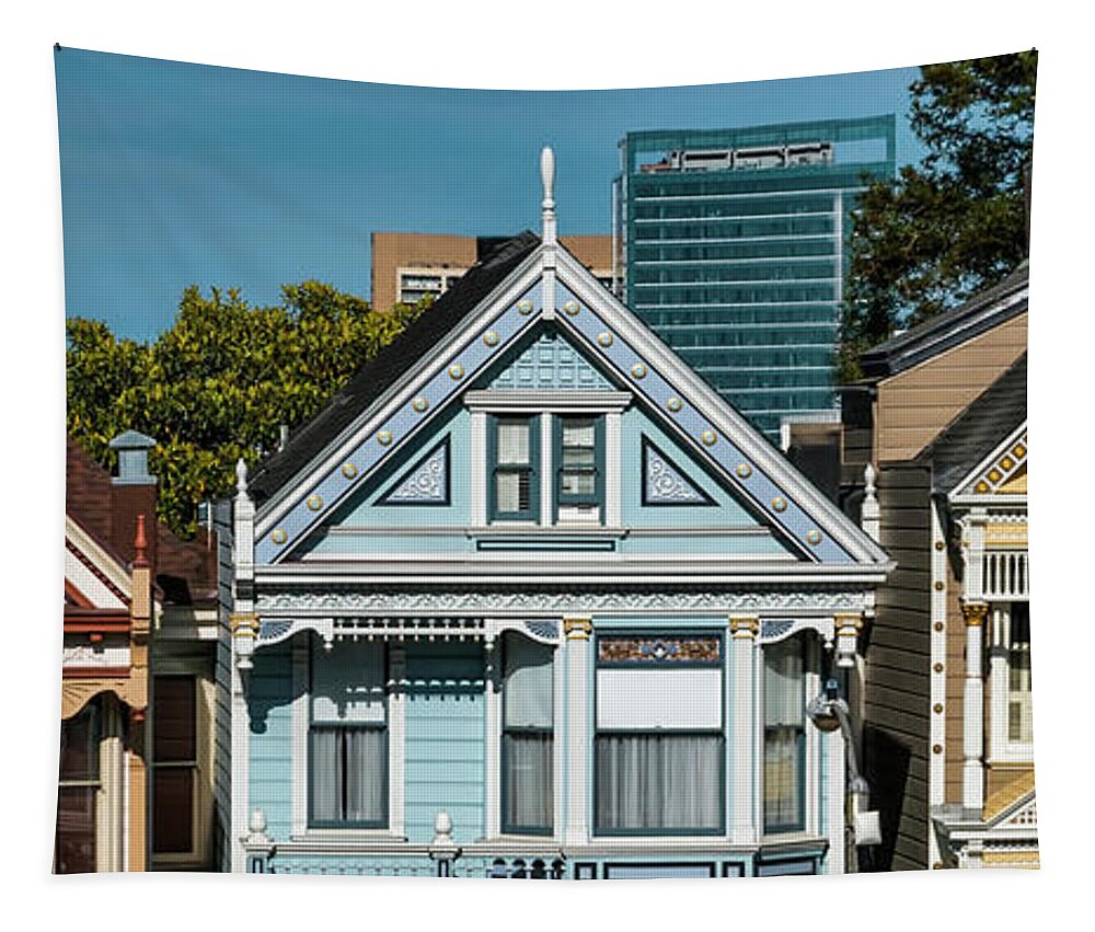 Painted Ladies Tapestry featuring the photograph San Francisco Painted Ladies by Ginger Stein