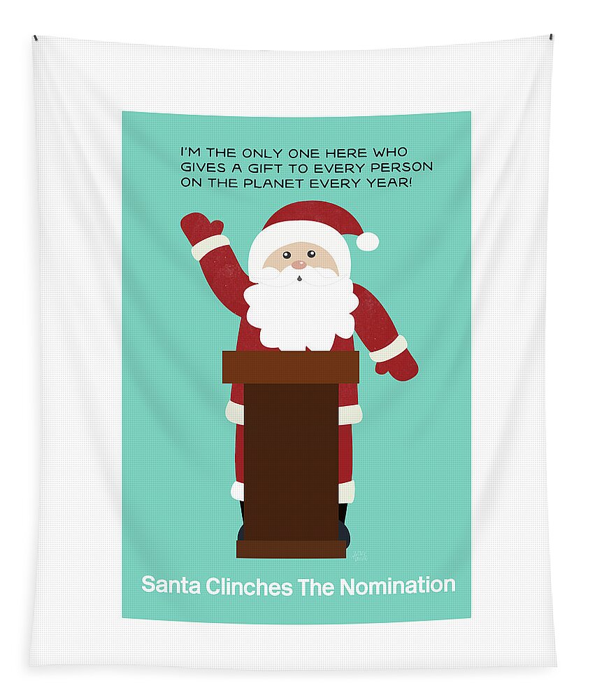 Santa Tapestry featuring the digital art Santa Clinches The Nomination- Art by Linda Woods by Linda Woods