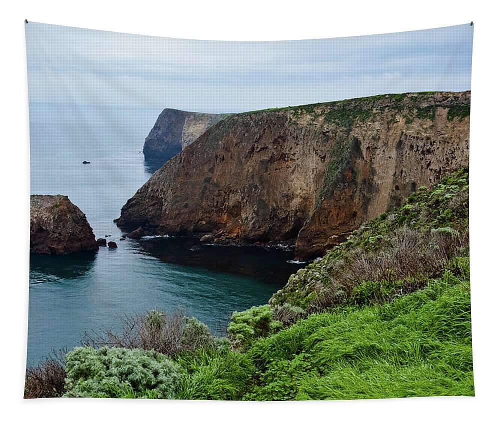 Channel Islands National Park Tapestry featuring the photograph Santa Cruz Island Bluff Trail by Kyle Hanson