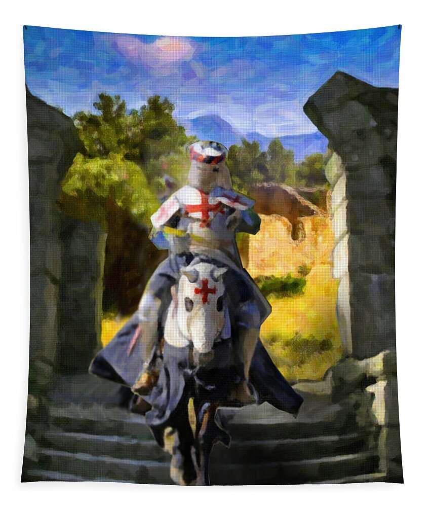 Knights Templar Tapestry featuring the digital art Saracen Ruins by David Zimmerman