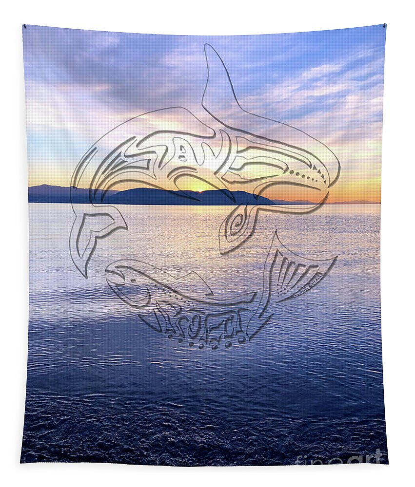 Salish Sea Tapestry featuring the photograph Save and Protect those in the Salish Sea by Cyaltsa