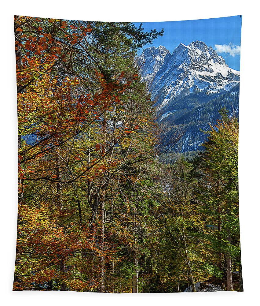 Schneefernerkopf Tapestry featuring the photograph Schneefernerkopf by Bernd Laeschke
