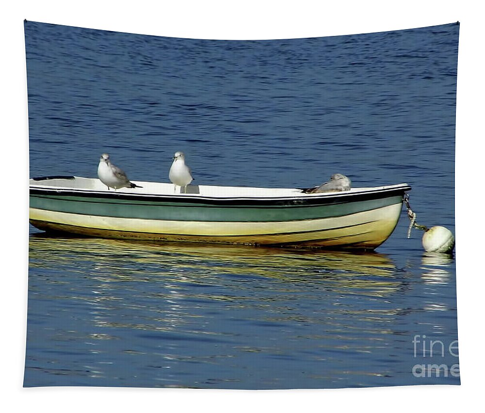 Boats Tapestry featuring the photograph Sea Gull Boat by D Hackett