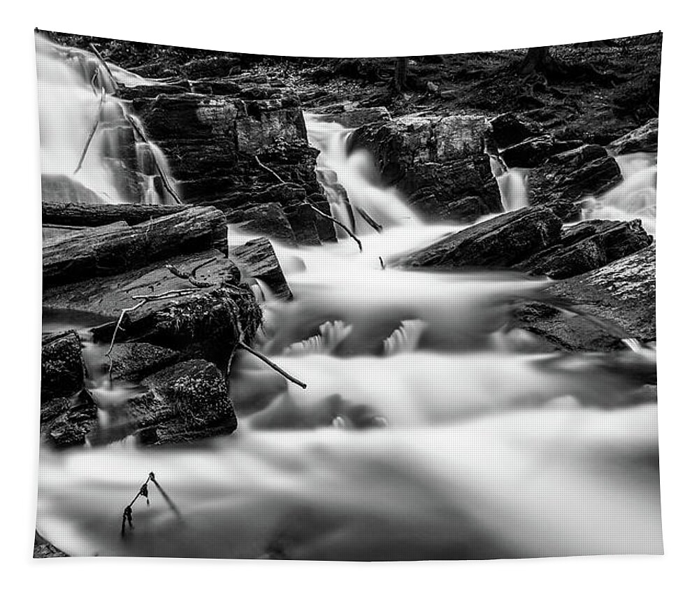 Photography Tapestry featuring the photograph Selkefall, Harz in monochrome by Andreas Levi