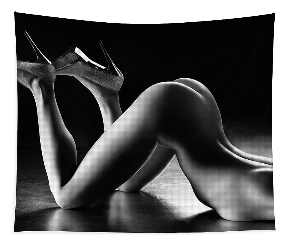 Woman Tapestry featuring the photograph Sensual nude body curves by Johan Swanepoel