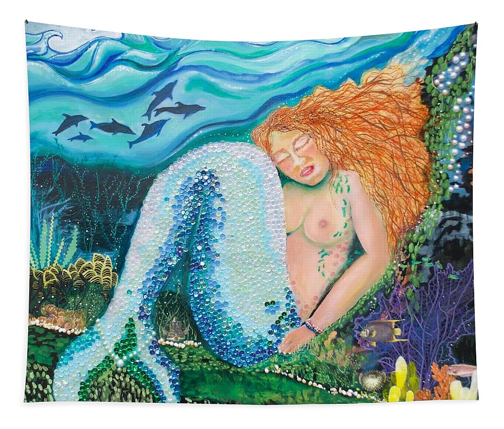 Mermaid Tapestry featuring the painting Serena of the Sea by Patricia Arroyo