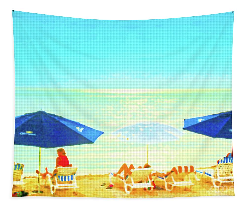 Isla Mujeres Tapestry featuring the photograph Shady Blue Seas by Becqi Sherman