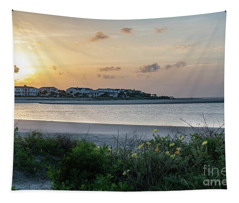 Shallow Water Tapestry featuring the photograph Shallow Water - Breach Inlet by Dale Powell