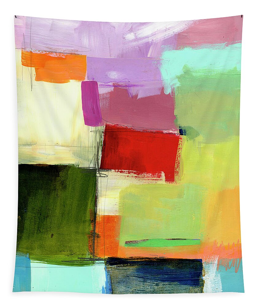 Abstract Art Tapestry featuring the painting Shoreline #1 by Jane Davies